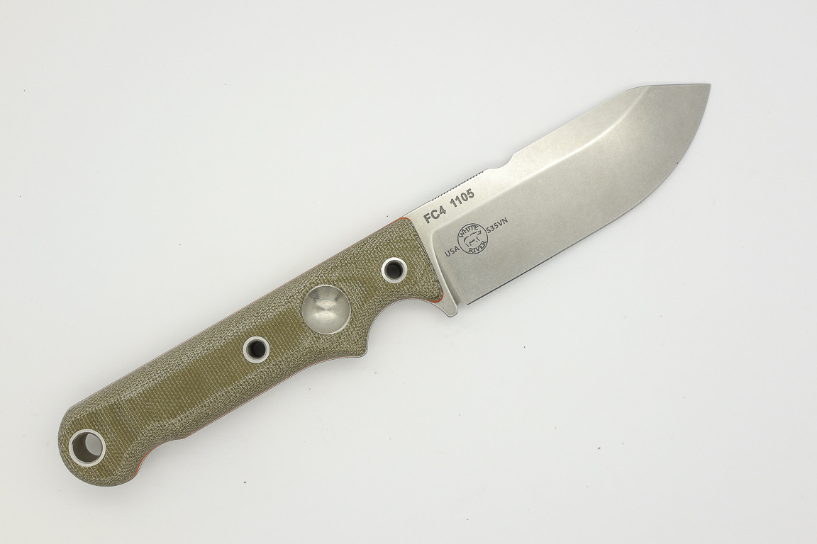 White River Knives Firecraft FC4 Green Canvas Micarta Handle