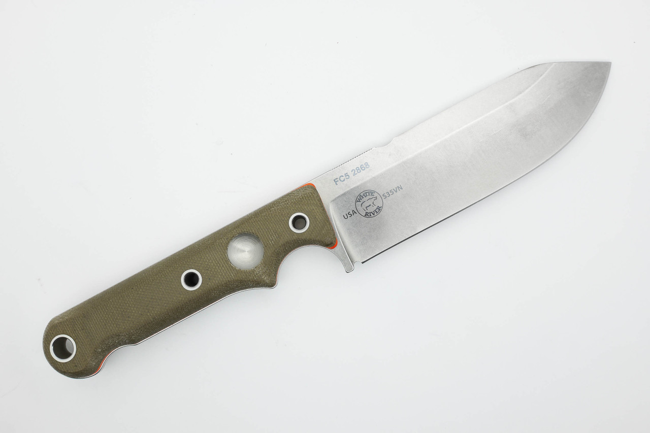 White River Knives Firecraft FC5 Green Canvas Micarta Handle