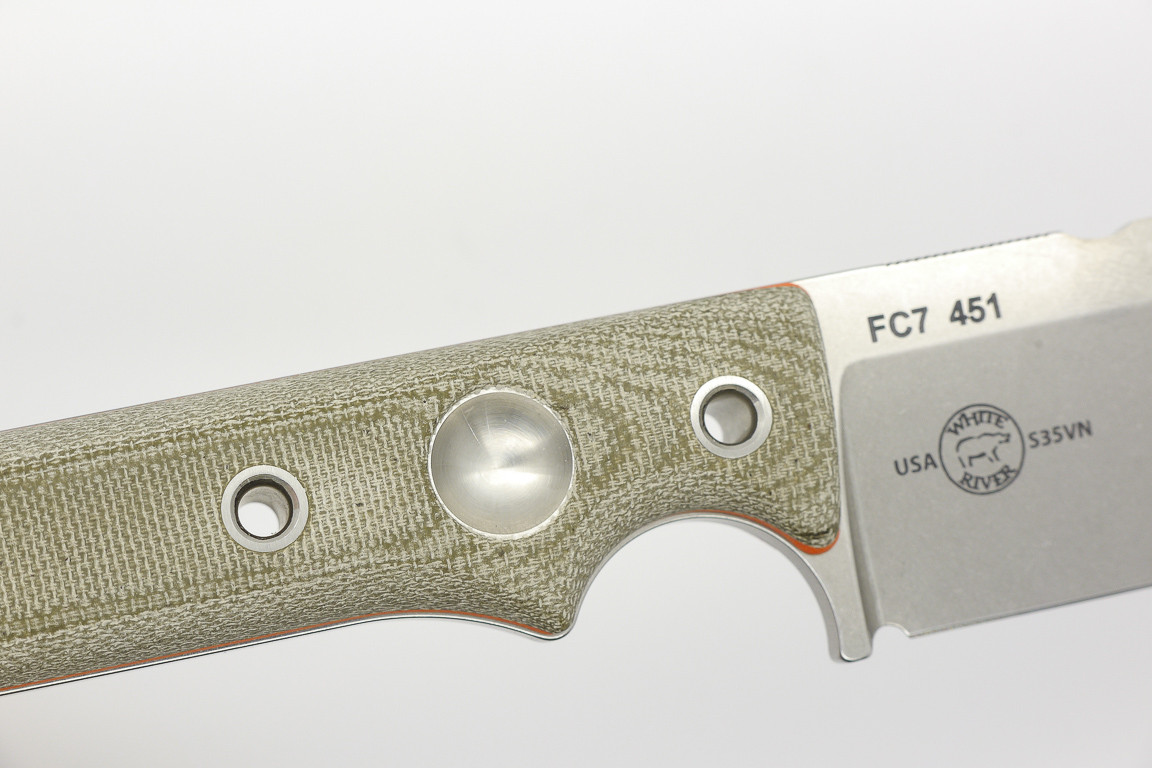 White River Knives Firecraft FC7 Green Canvas Micarta Handle