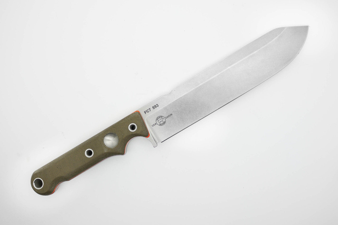 White River Knives Firecraft FC7 Green Canvas Micarta Handle