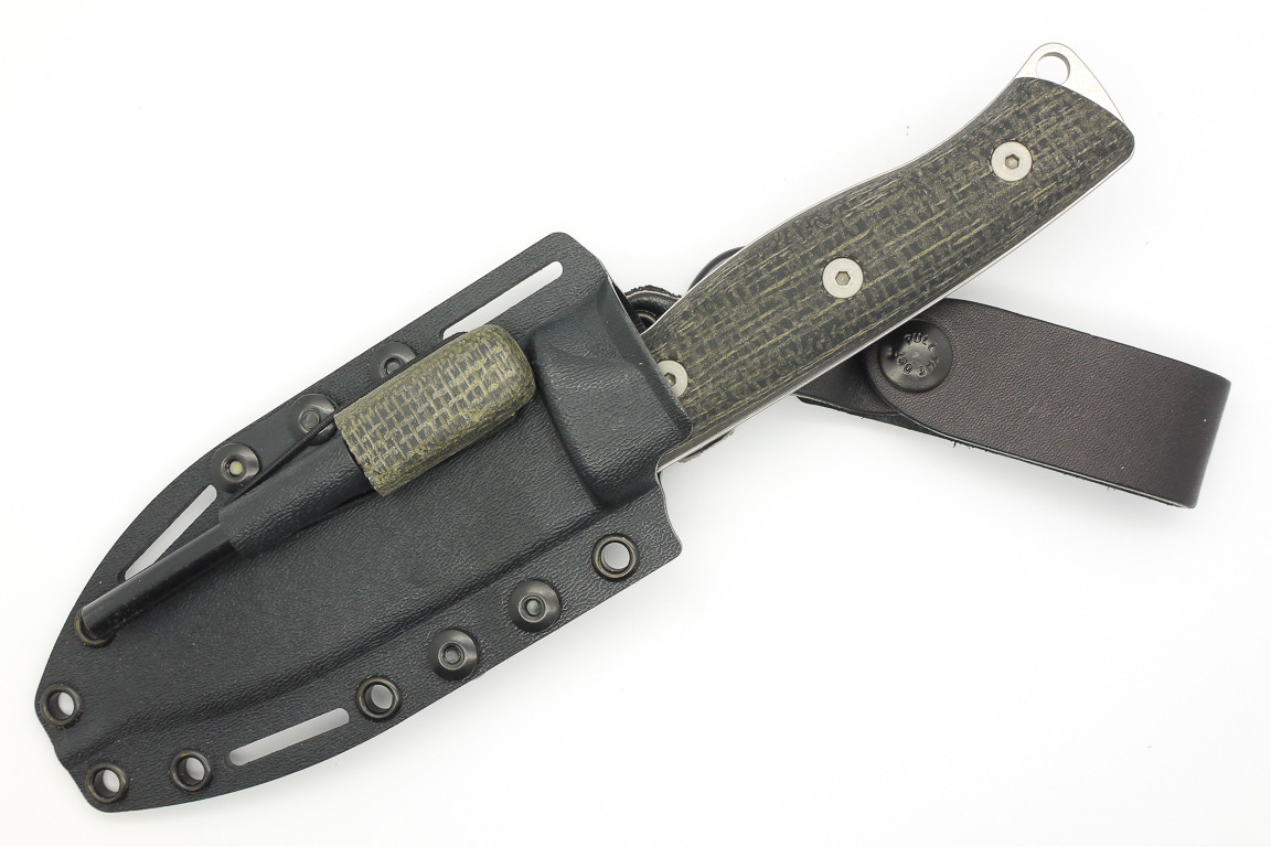 White River Knives Ursus 45 Black Burlap Micarta Handle