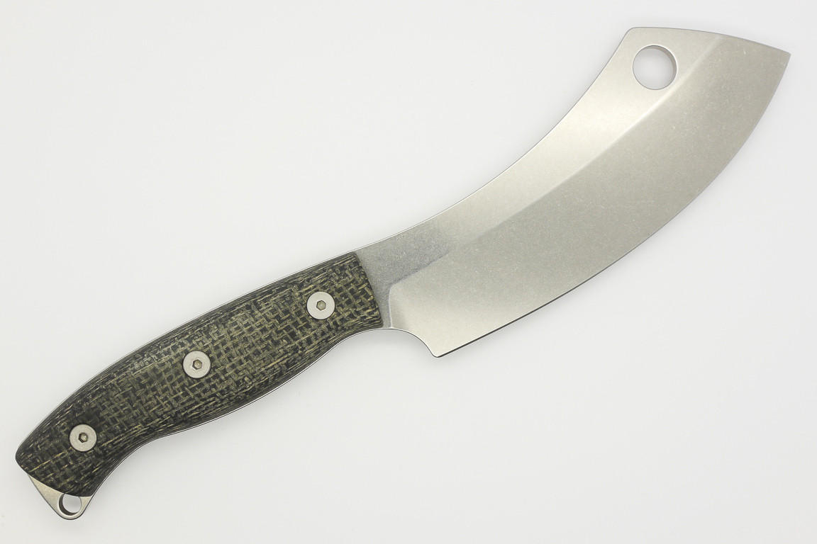 White River Knives Camp Cleaver Black Burlap Micarta Handle