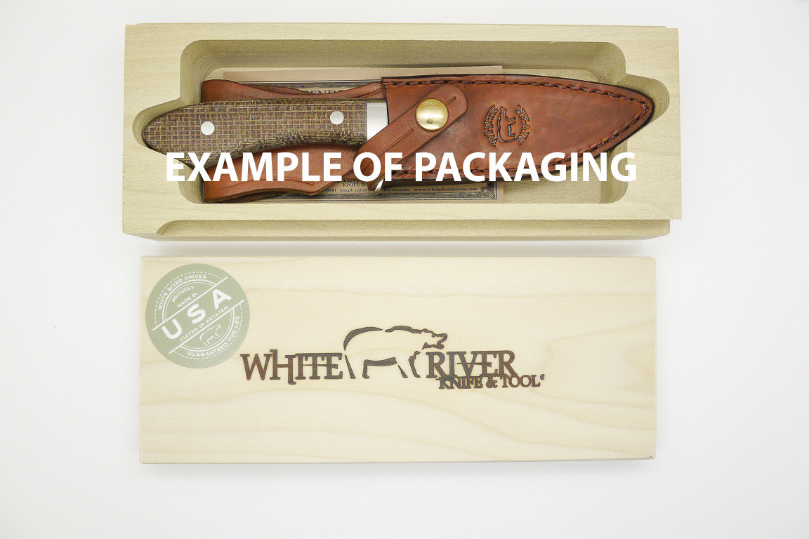 White River Knives Camp Cleaver Black and Olive Drab Linen Micarta Handle