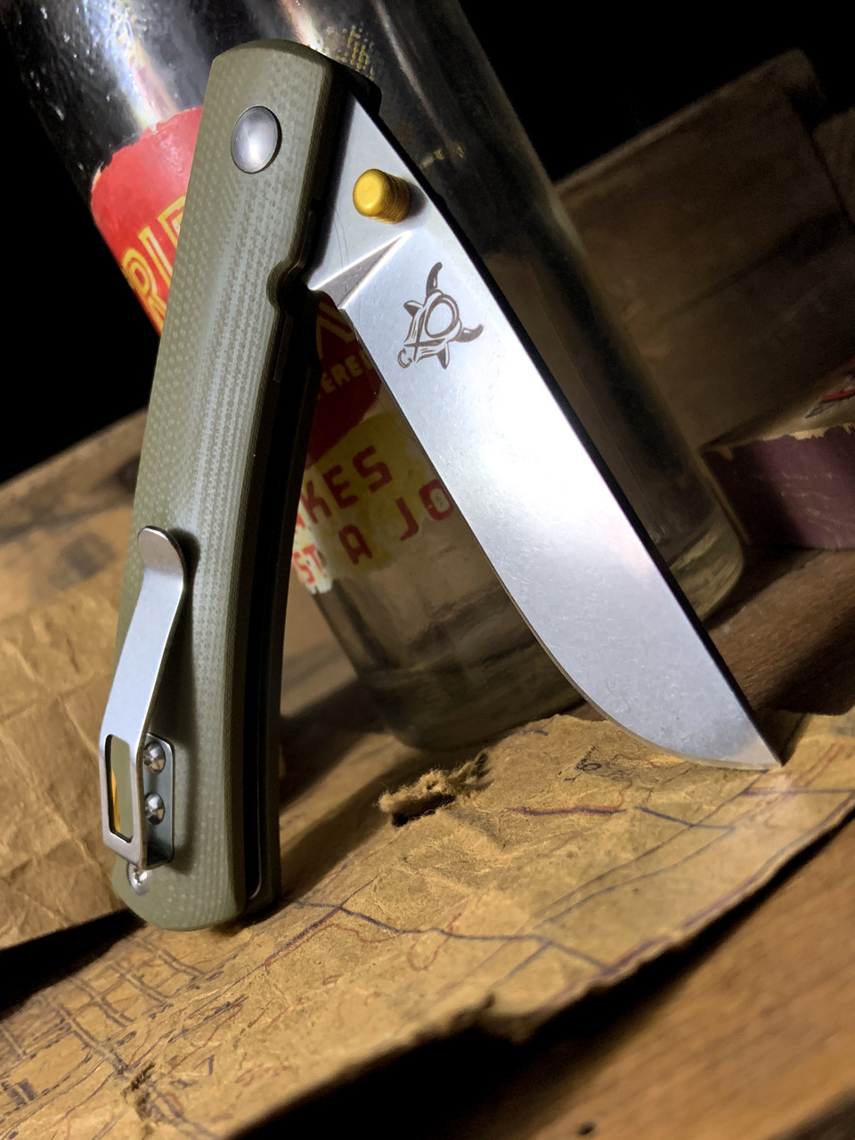 Smith & Sons Ox Sodbuster D2 OD Green G10 Liner Lock Folding Knife