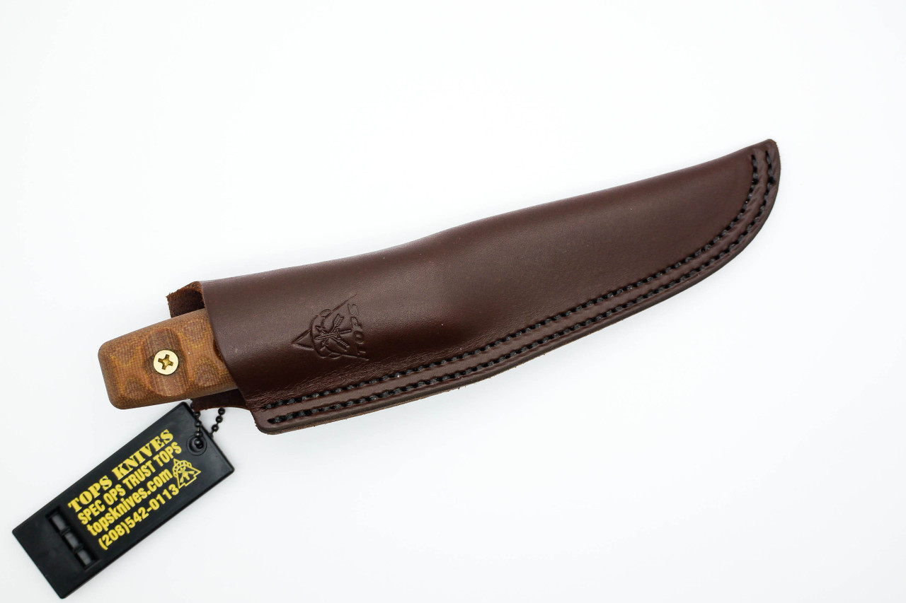 TOPS Knives, TPUK01 Tanimboca Puukko Fixed Blade Knife w/ Tan Canvas