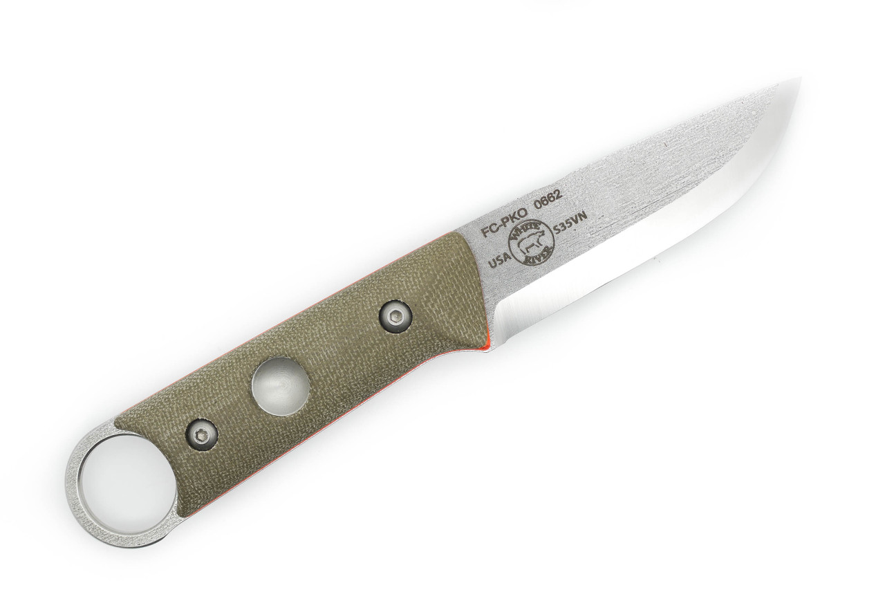 White River Knives FIRECRAFTFCPKO Green Canvas Micarta Handle