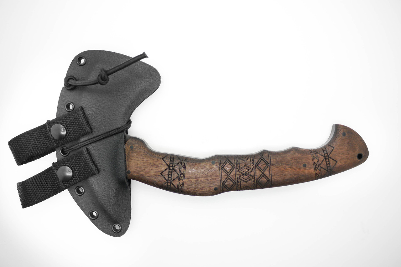 Winkler Rnd Winkler RnD Compact Axe 80CrV2 Walnut Tribal - The Knife Connection