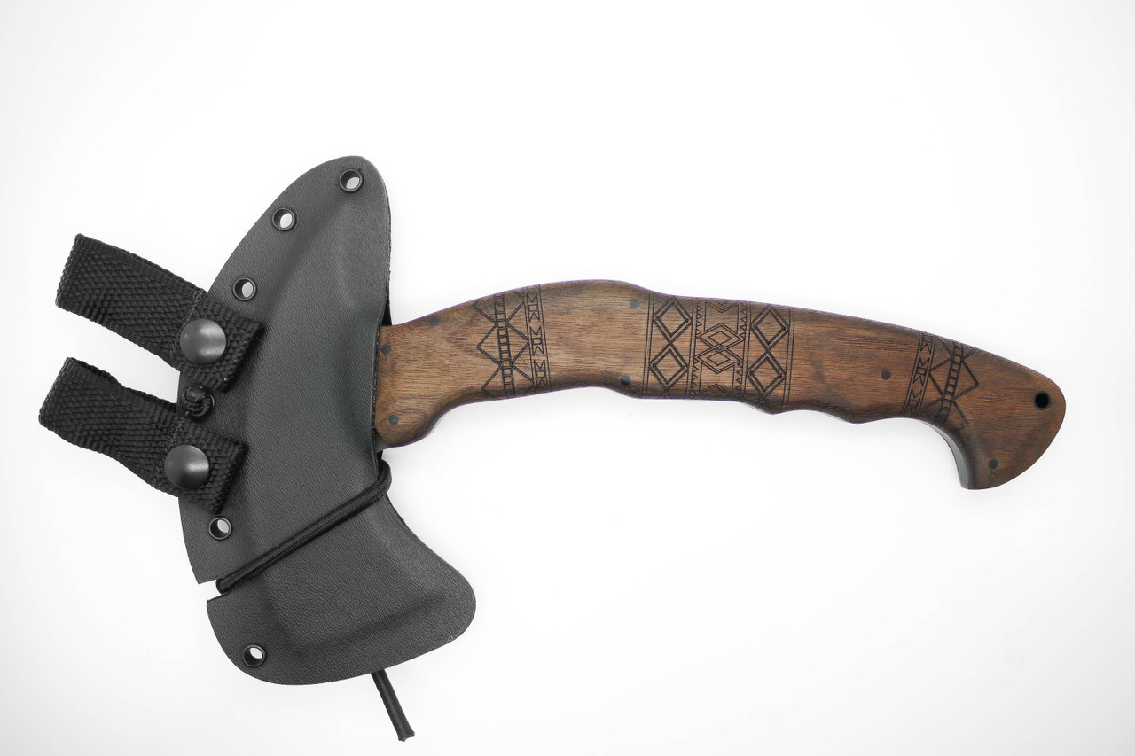 Winkler RnD Compact Axe 80CrV2 Walnut Tribal - The Knife Connection