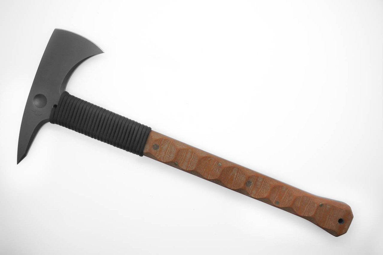 Dave Wenger Loki Hawk | 80CRV2 Steel | Vintage Linen Micarta Handle