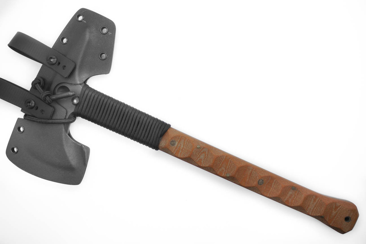 Dave Wenger Loki Hawk | 80CRV2 Steel | Vintage Linen Micarta Handle