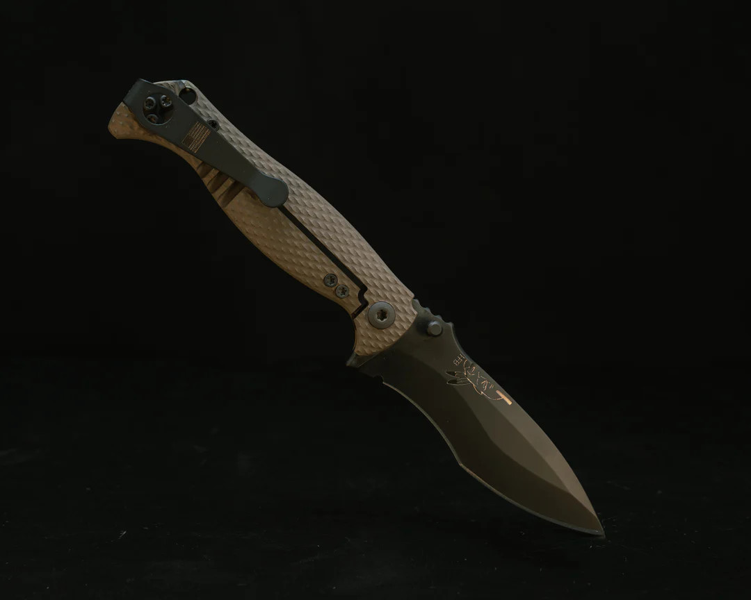 Half Face Blades - Extremis Folder - Anodized Bronze Ti Scales, PVD ...