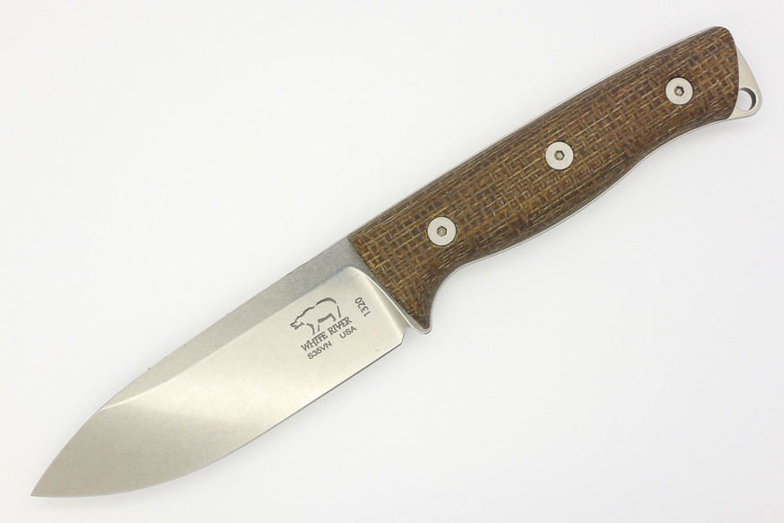 White River Knives Ursus 45 Natural Burlap Micarta Handle