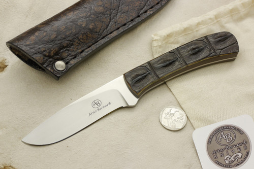 Arno Bernard Knives - Grazer Series - Custom Kudu Fixed Blade Knife w/ Crocodile Leather Handle - 2