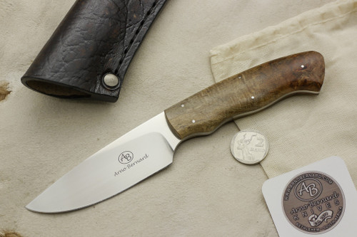 Arno Bernard Knives - Grazer Series - Custom Zebra Fixed Blade Knife w/ Spalted Maple Handle