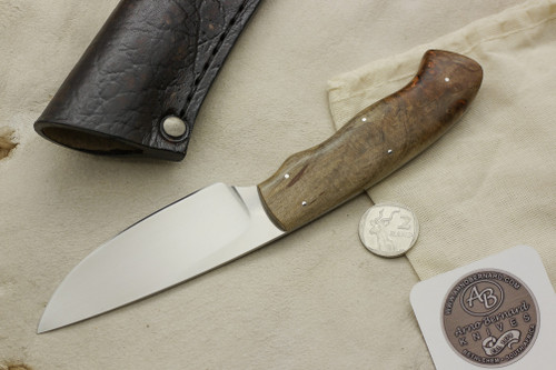 Arno Bernard Knives - Grazer Series - Custom Zebra Fixed Blade Knife w/ Spalted Maple Handle