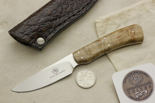Arno Bernard Knives - Scavenger Series - Custom Jackal Fixed Blade Knife w/ Maple Burl Handle - 1