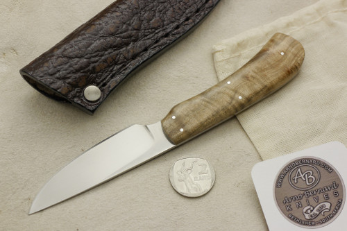 Arno Bernard Knives - Scavenger Series - Custom Jackal Fixed Blade Knife w/ Maple Burl Handle - 1