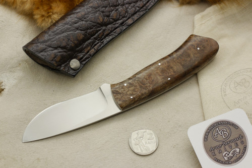Arno Bernard Knives - Scavenger Series - Custom Wolverine Fixed Blade Knife w/ Maple Burl Handle - 1 Arno Bernard Knives - Scavenger Series - Custom Wolverine Fixed Blade Knife w/ Maple Burl Handle - 1