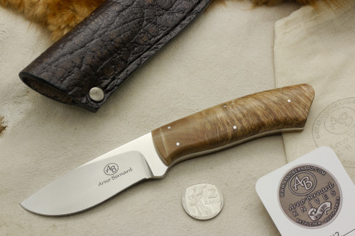 Arno Bernard Knives - Scavenger Series - Custom Wolverine Fixed Blade Knife w/ Maple Burl Handle - 2