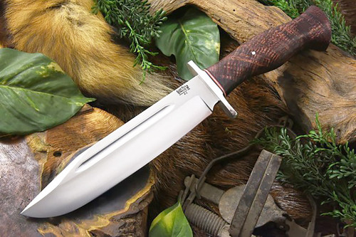 Bark River Knives - Teddy II - Moran Style Burgundy Black Ash Burl Handle - 1