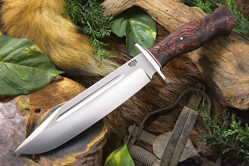 Bark River Knives - Teddy II - Moran Style Burgundy Black Ash Burl Handle - 5