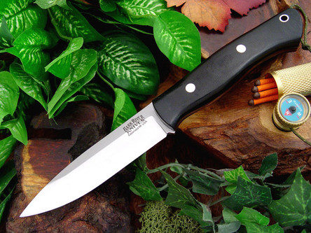 Bark River Knives: Aurora, A2 Steel, Fixed Blade Knife w/ Black Canvas Micarta Handle