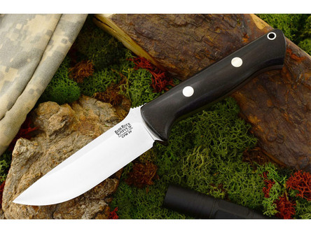 Bark River Knives: Bravo-1 CPM 3V Steel Fixed Blade Knife w/ Black Ebony Handle