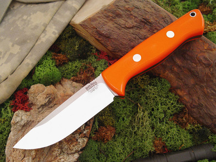Bark River Knives: Bravo-1 Rampless Field Knife CPM 3V Steel Fixed Blade Knife w/ Blaze Orange G10 Handle
