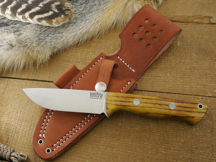 Bark River Knives: Bravo-1, Rampless (Smooth Spine) Fixed Blade Knife w/ Osage Orange Handle