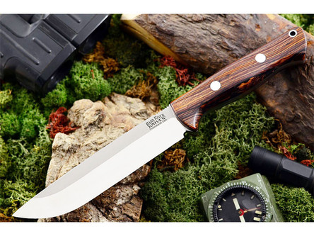 Bark River Knives: Bravo-1.5 Rampless Field (With Thumb Grooves) A2 Steel Fixed Blade Knife w/ Cocobolo Handle - #1