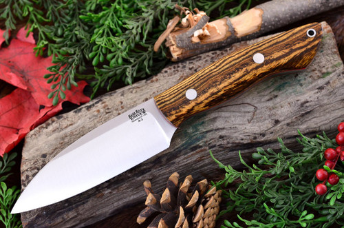 Bark River Knives: Bush Seax Fixed Blade Knife w/ Bocote Handle & Red Liners
