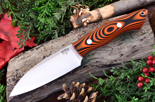 Bark River Knives: Bush Seax Fixed Blade Knife w/ Tigerstripe G10 Handle