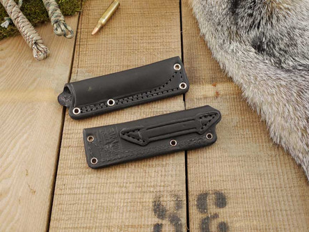 Bark River Knives: Bushcraft Black "F" Sheath, Right Hand
