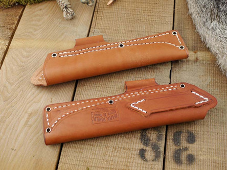 Bark River Knives: Bushcraft Brown "B" Sheath, Left Hand