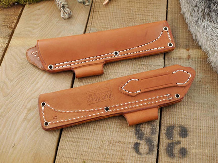 Bark River Knives: Bushcraft Brown "B" Sheath, Right Hand