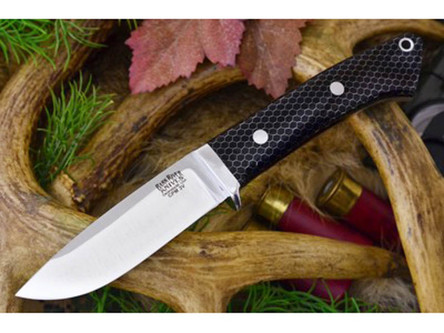 Bark River Knives: Classic Drop Point Hunter, CPM 3V, Fixed Blade Fixed Blade Knife w/ Black C-Tek Handle