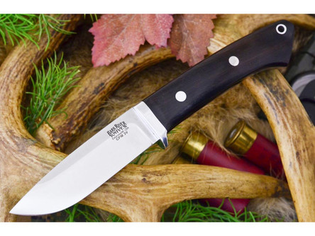 Bark River Knives: Classic Drop Point Hunter, CPM 3V, Fixed Blade Knife w/ African Blackwood Handle