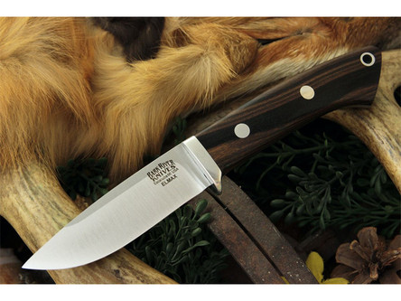 Bark River Knives: Featherweight Hunter, ELMAX Steel, Fixed Blade Knife w/ Macasser Ebony Handle