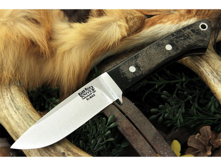 Bark River Knives: Featherweight Hunter, ELMAX Steel, Fixed Blade Knife w/ Rough Out Buffalo Horn Handle