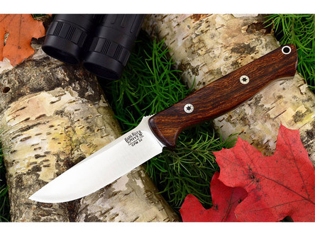 Bark River Knives: Gunny CPM 3V Steel Fixed Blade Knife w/ Desert Ironwood Handle & Mosaic Pins - #1