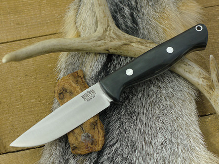 Bark River Knives: Gunny Hunter 3V Grooved Spine Fixed Blade Knife w/ African Blackwood Handle
