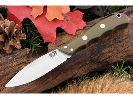 Bark River Knives: Lil' Canadian 3V Steel Fixed Blade Knife w/ Ranger Green G10 Handle