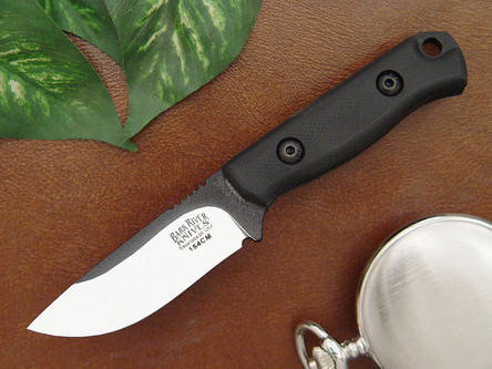 Bark River Knives: Pocket Bravo Fixed Blade Knife w/ Black Blade & Black G10 Handle