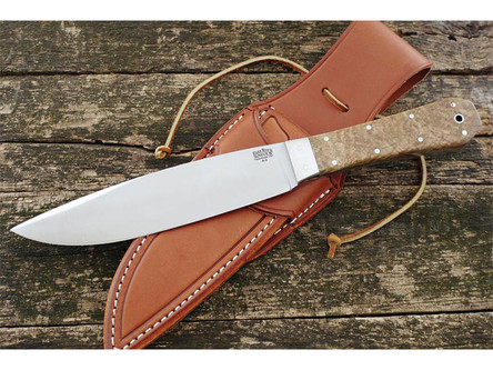 Bark River Knives: Rogue Bowie Fixed Blade Knife w/ Black Ash Burl Burl Handle - #1