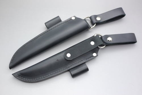 Battle Horse Knives #03 Pouch Style Dangler Sheath w/ Firesteel Loop, Right Hand - Black