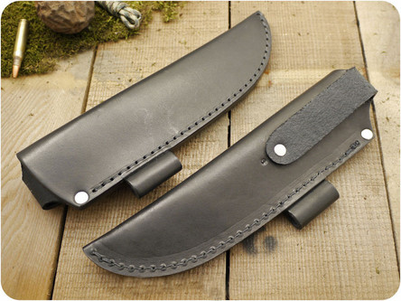 Battle Horse Knives #06 Pouch Style Hip Sheath w/ Firesteel Loop, Black