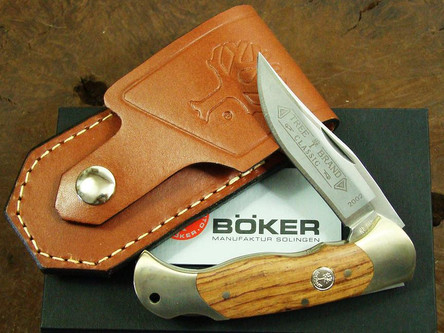 Boker: Lockback Stag, Folding Blade Hunting Knife w/ Rosewood Handle