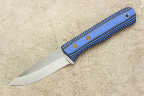 Cumming Bladeworks - Bushmaster - Blue and Black G10 - Solid Micarta Pins - AEB-L Steel
