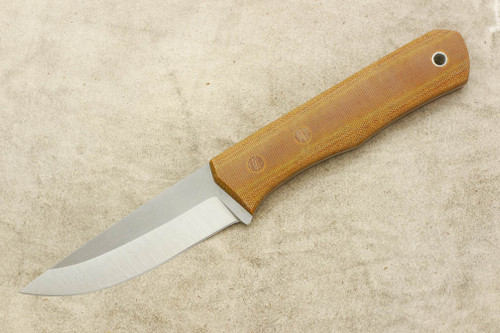 Cumming Bladeworks - Bushmaster - Natural Canvas Micarta - Solid Micarta Pins - AEB-L Steel