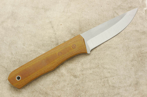 Cumming Bladeworks - Bushmaster - Natural Canvas Micarta - Solid Micarta Pins - AEB-L Steel